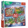 Puzzle 4w1 Podróże Treflików 34675