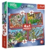 Puzzle 4w1 Podróże Treflików 34675