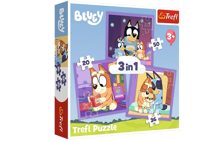 PUZZLE 3w1 Poznaj Bluey /BBC Bluey 34895