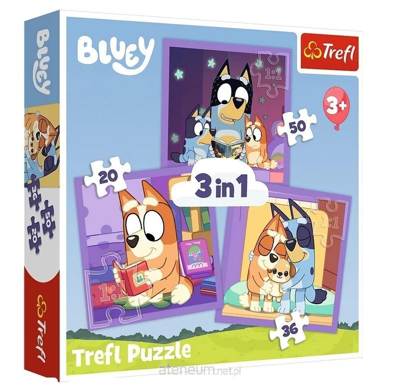 PUZZLE 3w1 Poznaj Bluey /BBC Bluey 34895