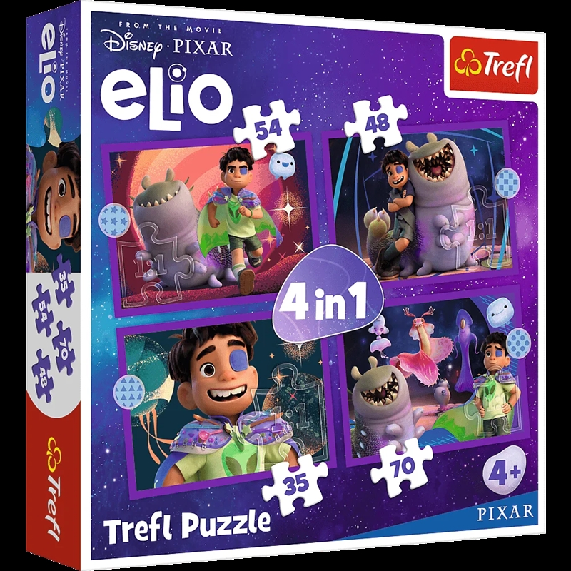 PUZZLE 4w1 Pozaziemskie misje Elio /Disney 34665