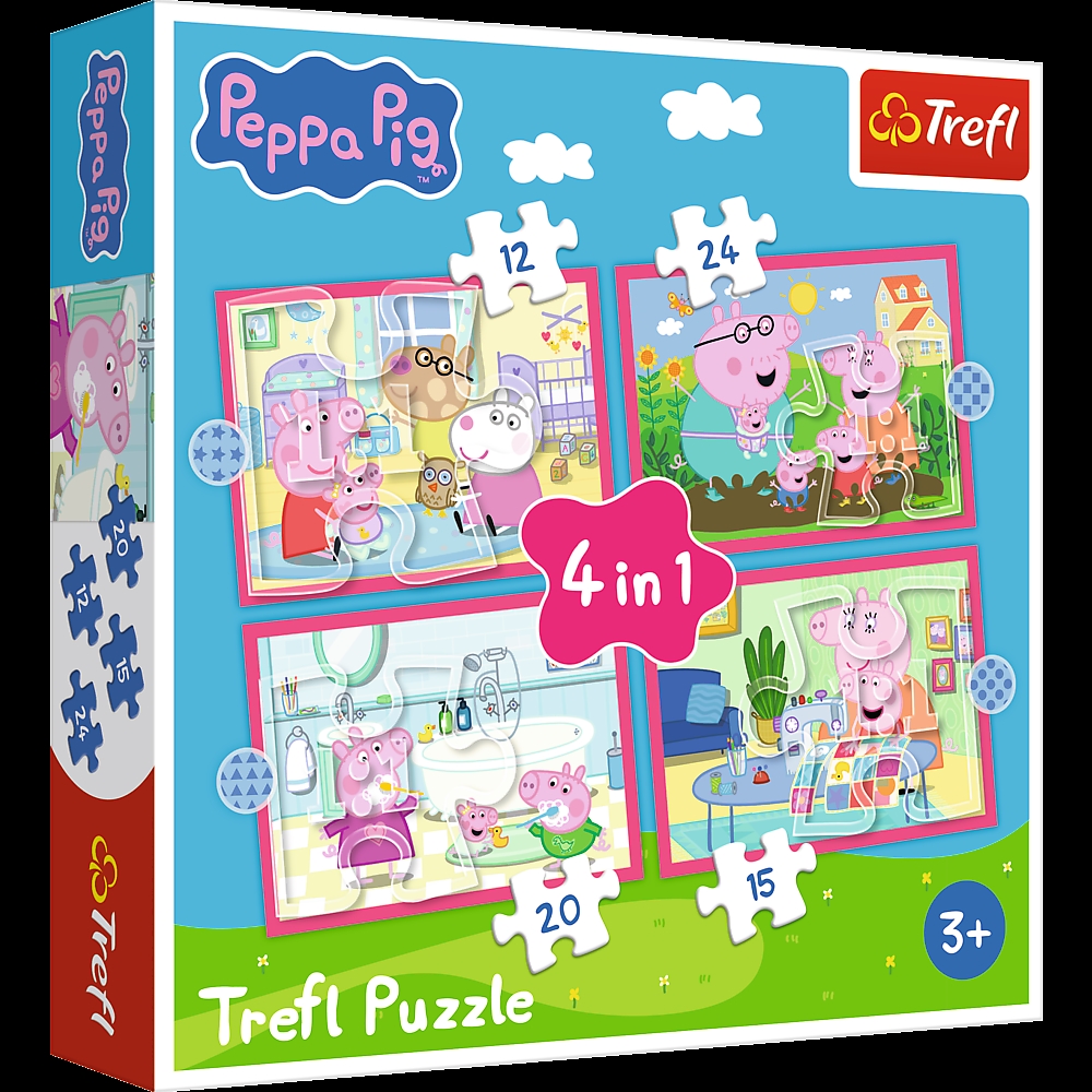 Puzzle 4w1 Peppa uwielbia przygody 34672
