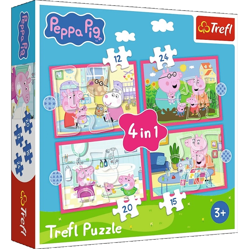 Puzzle 4w1 Peppa uwielbia przygody 34672