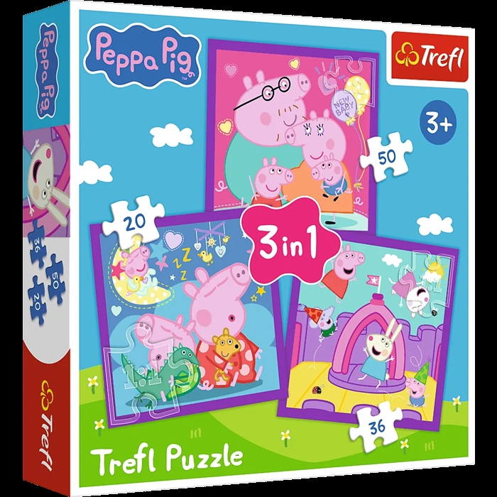 Puzzle 3w1 Zwyczaje świnki Peppy 34893