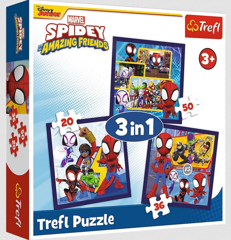 Puzzle 3w1 Pająki i dinozaury 34892