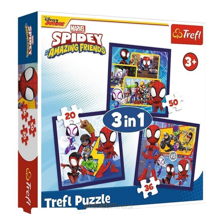 Puzzle 3w1 Pająki i dinozaury 34892