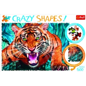 Puzzle Crazy Shapes 600 el. Oko w oko z tygrysem 1
