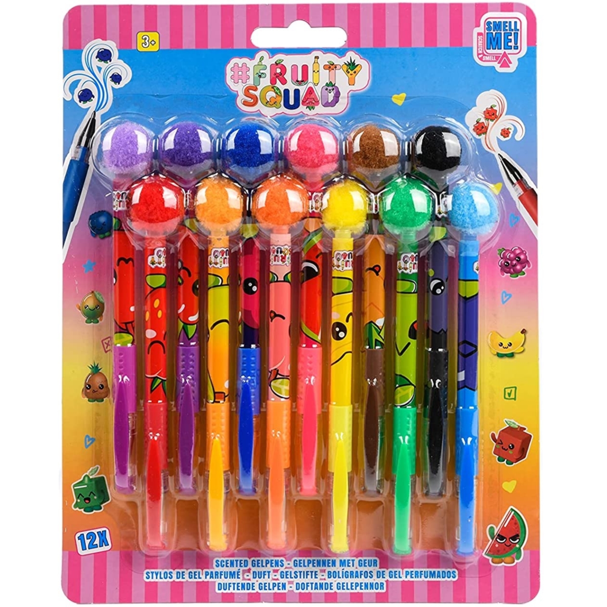 FRUITYSQUAD pachn.dług.żelowe/pompon 12sz FS60384