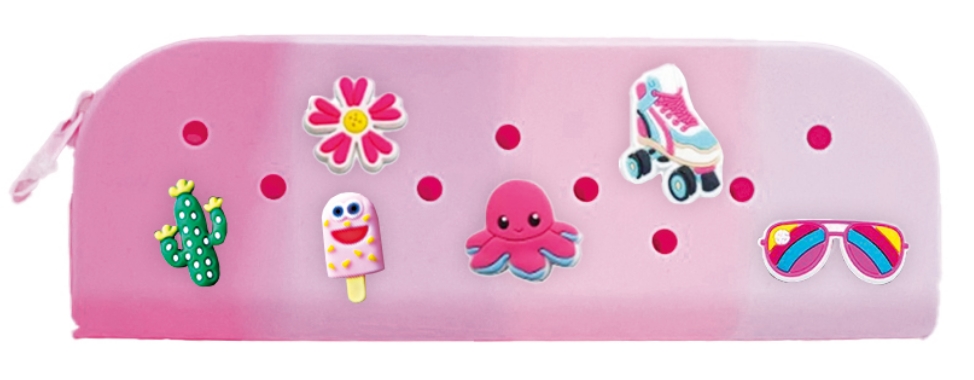 STNUX Piórnik z wpinkami różowy STN9117 99117