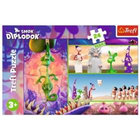 PUZZLE MAXI 24 Ciekawski Smok Diplodok 14376