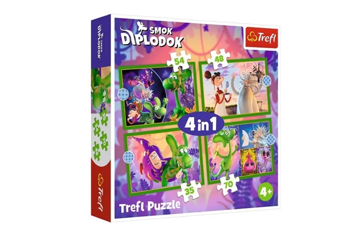 PUZZLE 4w1 Świat Smoka Diplodoka/ Human Film 34663