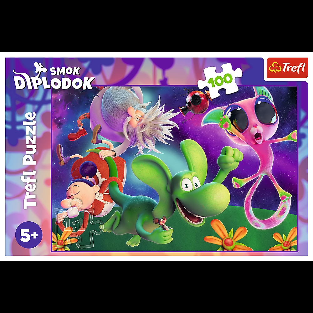 Puzzle - 100 - Smok Diplodok i przyjaciele - Human