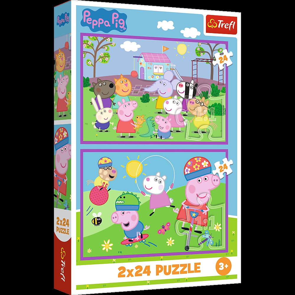 PUZZLE 2x24 Peppa na placu zabaw 34435