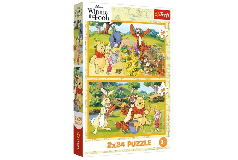 PUZZLE 2x24 Dzień w ogrodzie/Winnie the Pooh 34436