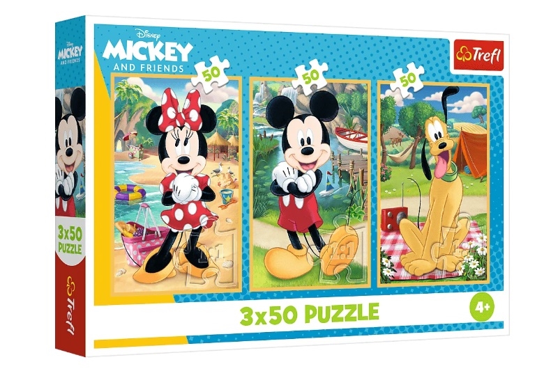 PUZZLE 3x50 Myszki na wakacjach /Disney 34881