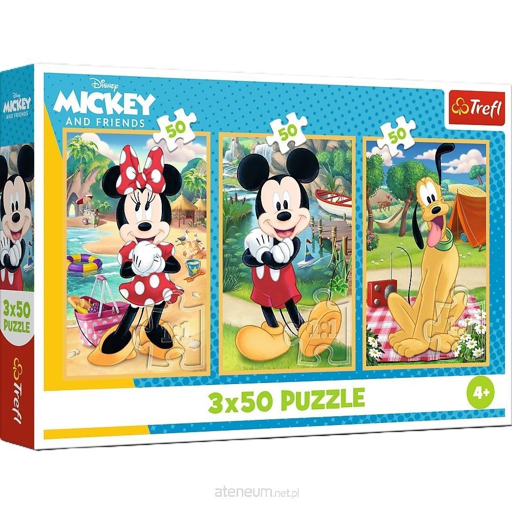 PUZZLE 3x50 Myszki na wakacjach /Disney 34881