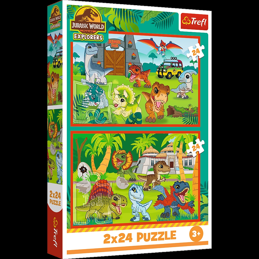 PUZZLE 2x24 Małe dinozaury / JurassicWorld 34437