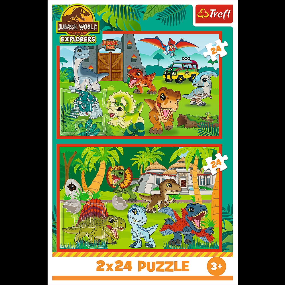 PUZZLE 2x24 Małe dinozaury / JurassicWorld 34437