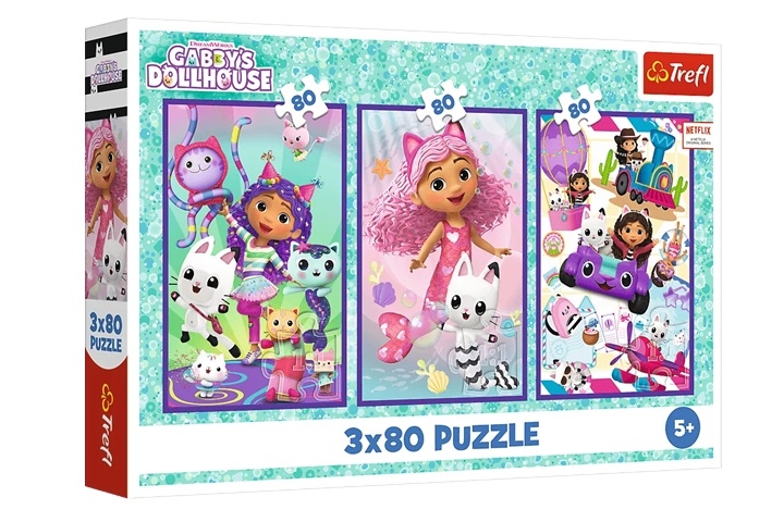 Puzzle 3x80 - Kolorowe dni Gabby - Universal Gabby