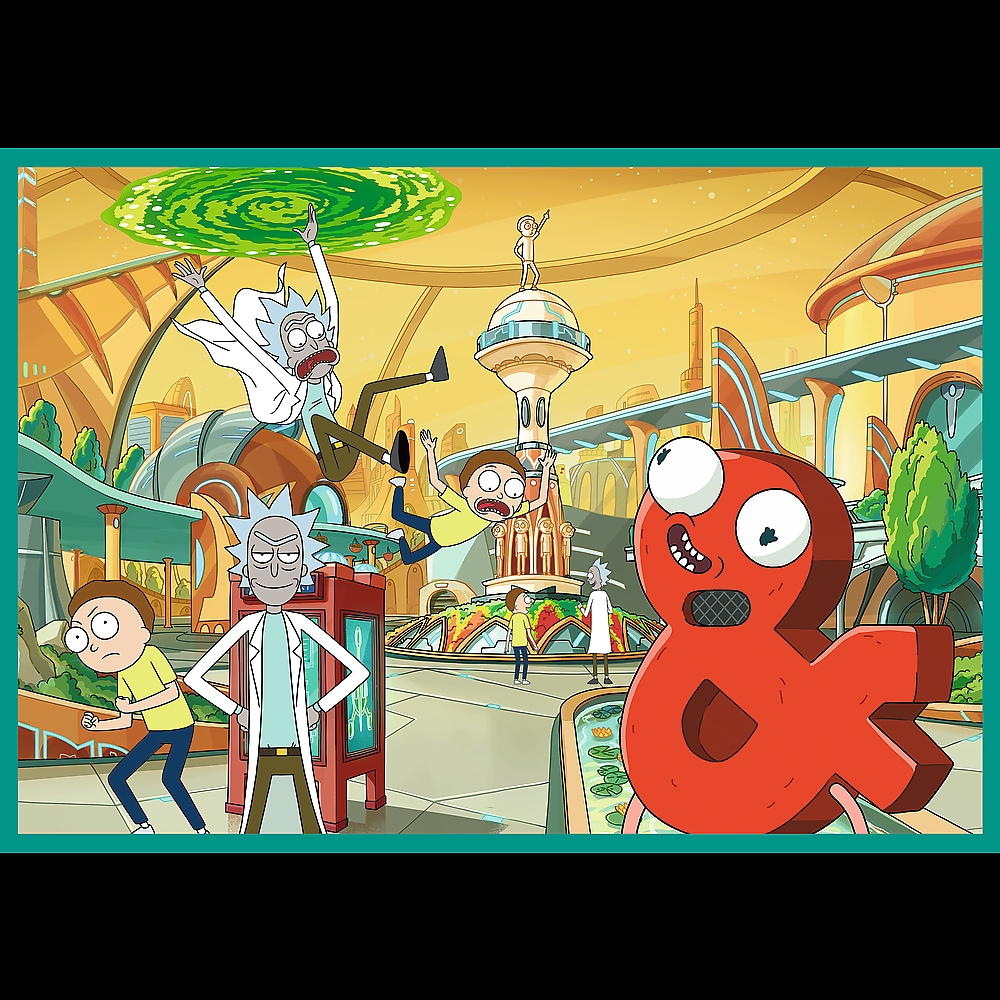 PUZZLE 4x250 Zakręcony świat Ricka_Morty_ego 13338