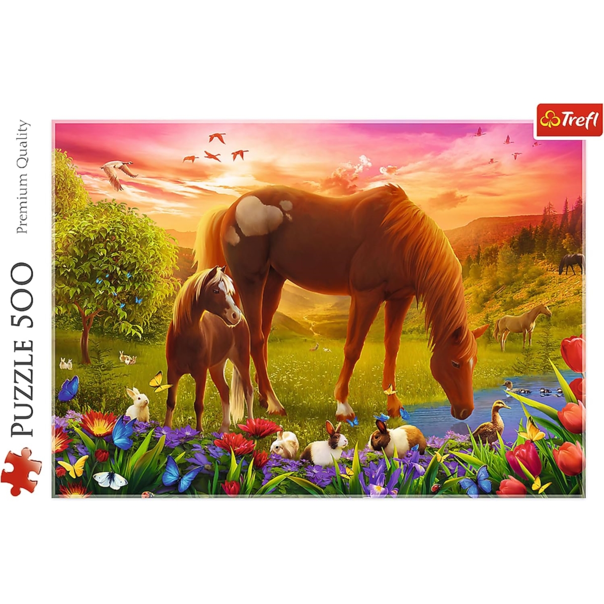PUZZLE 500 Konie na łące 37451