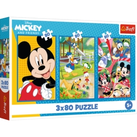 PUZZLE 3x80 Ekipa Myszki Miki /Disney 34887