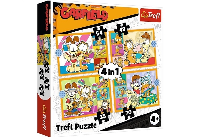 PUZZLE 4w1 Garfield kocha lazanię /Garfield 34673