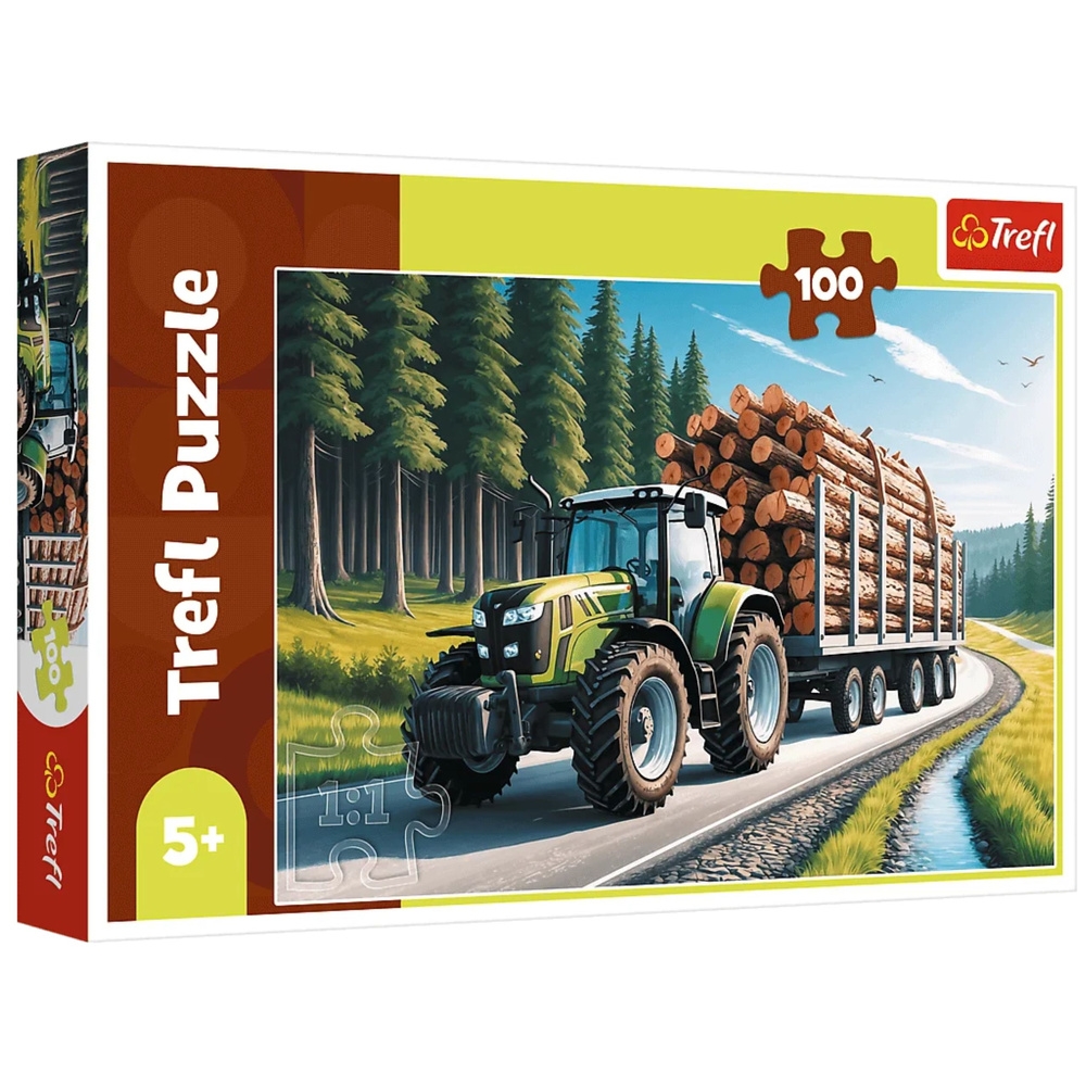 Puzzle 100 Ciągnik leśny TREFL