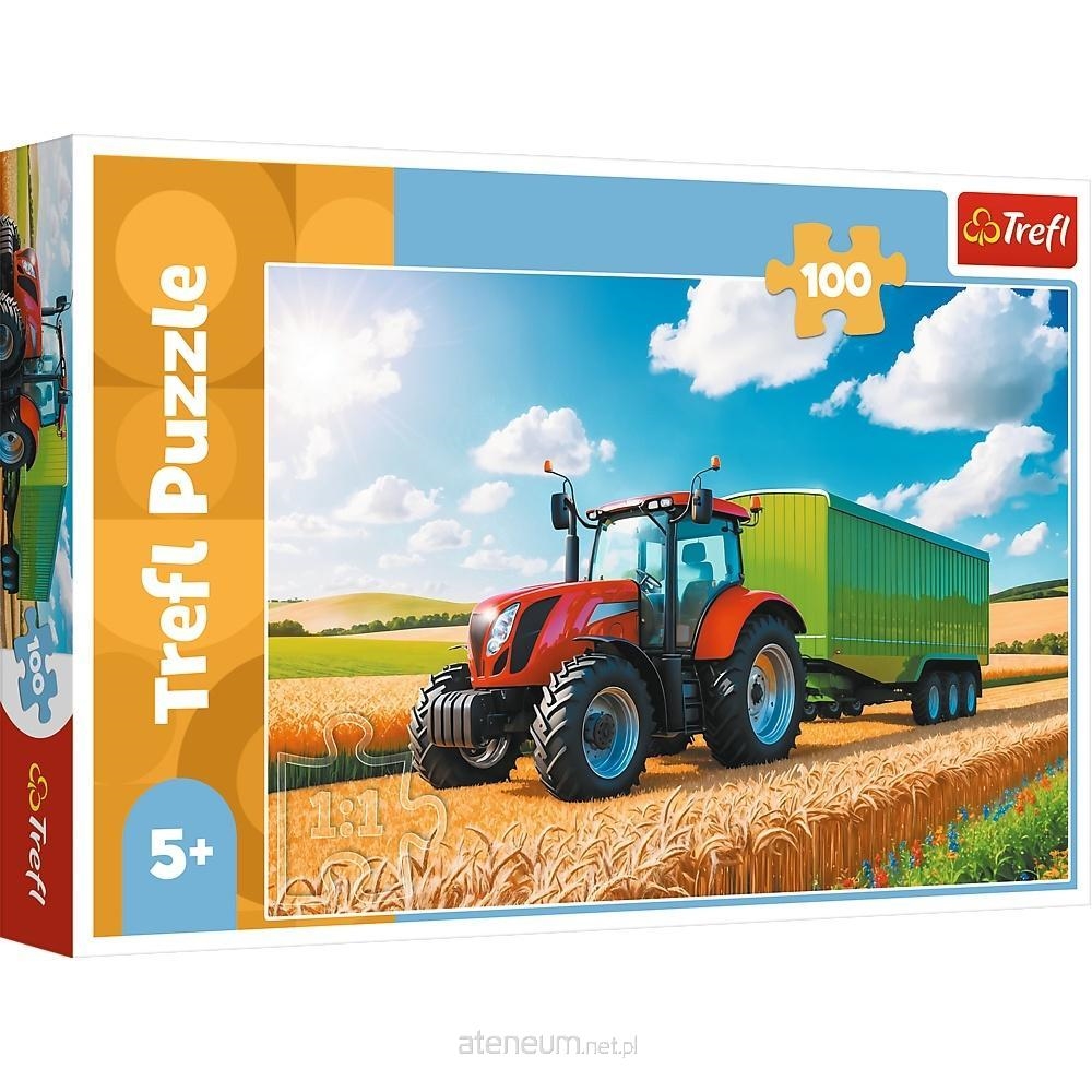 Puzzle 100 Traktor z przyczepą TREFL