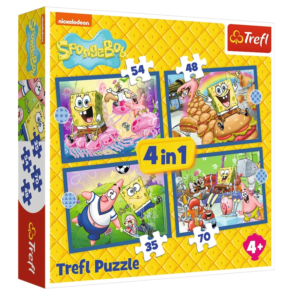 Trefl Puzzle 4w1 Podwodne życie SpongeBoba 34674
