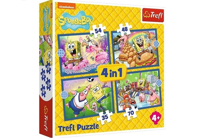 Trefl Puzzle 4w1 Podwodne życie SpongeBoba 34674