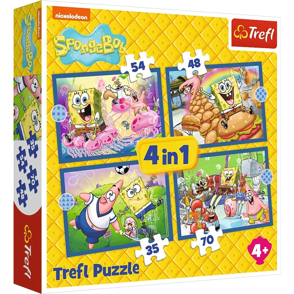 Trefl Puzzle 4w1 Podwodne życie SpongeBoba 34674
