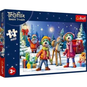 Puzzle 24 maxi Trefliki lepią bałwana 14375