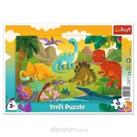 Puzzle ramkowe 15 Dinozaury 31359