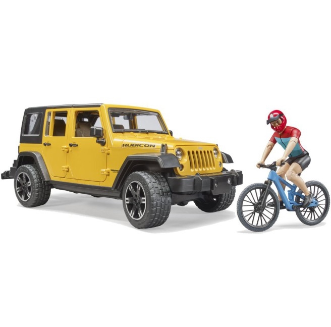 BRUDER Jeep Wrangler Rubico+rower górski+fig 02543