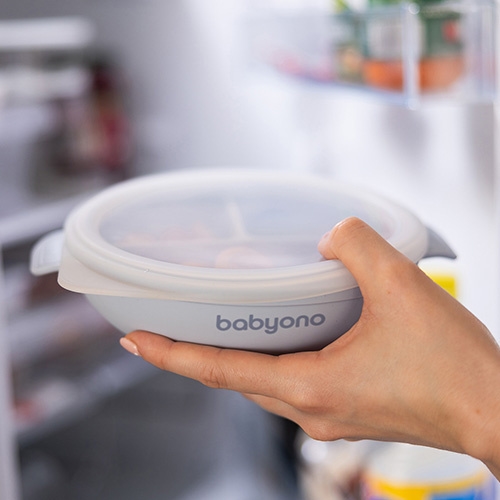 1661/01 TALERZ SILIKONOWY Z PRZYSSAWKĄ I PRZYKRYWK