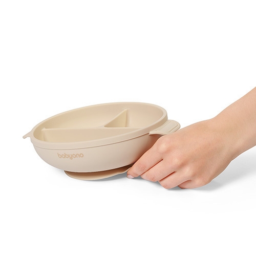 1661/03 TALERZ SILIKONOWY Z PRZYSSAWKĄ I PRZYKRYWK