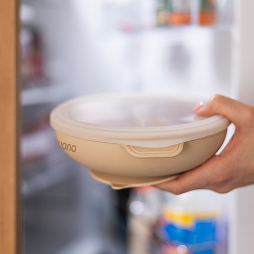 1661/03 TALERZ SILIKONOWY Z PRZYSSAWKĄ I PRZYKRYWK