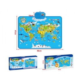 Interaktywna mapa zwierząt świata 56x41cm