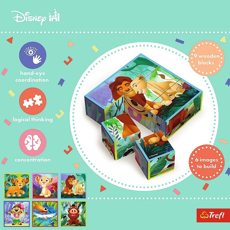 TREFL Zabawka drewn.Block puzzle LionTheKing 62019