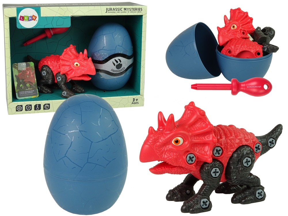 Zestaw Dinozaur Triceratops z Jajkiem DIY Śrubokrę