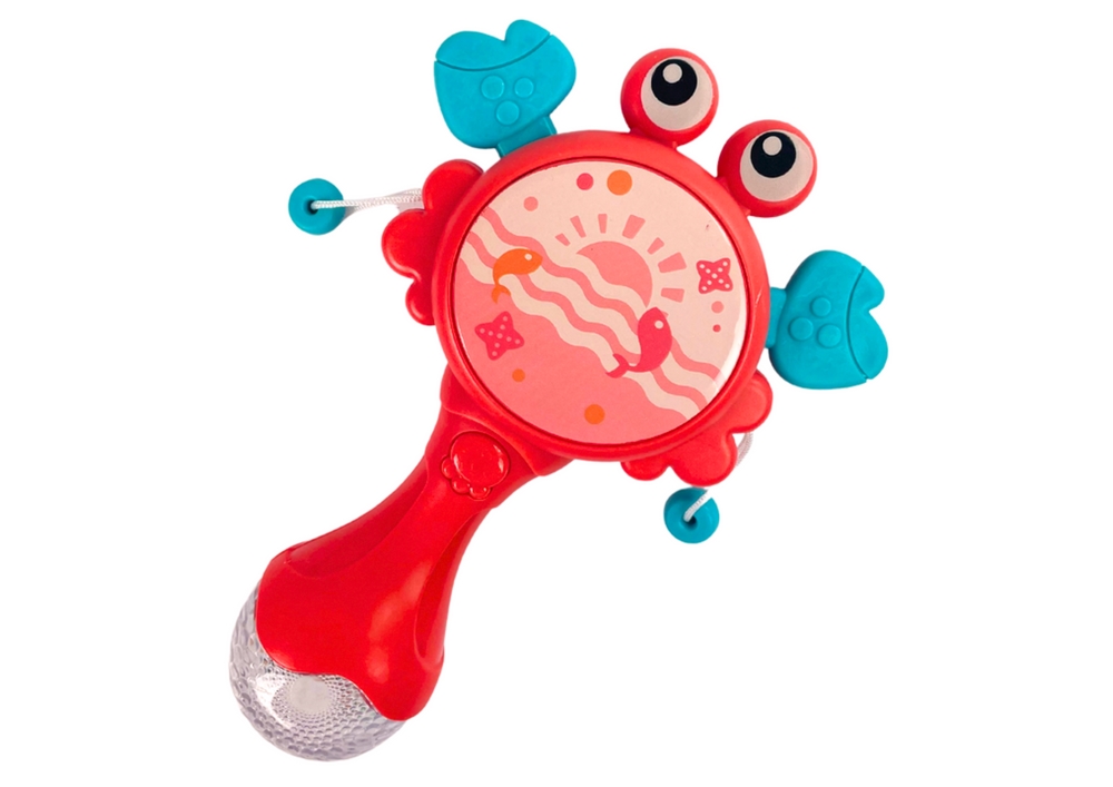 Bębenek Grzechotka Krab Dla Dzieci Światełka Melod