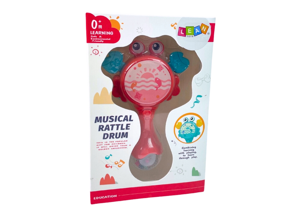 Bębenek Grzechotka Krab Dla Dzieci Światełka Melod