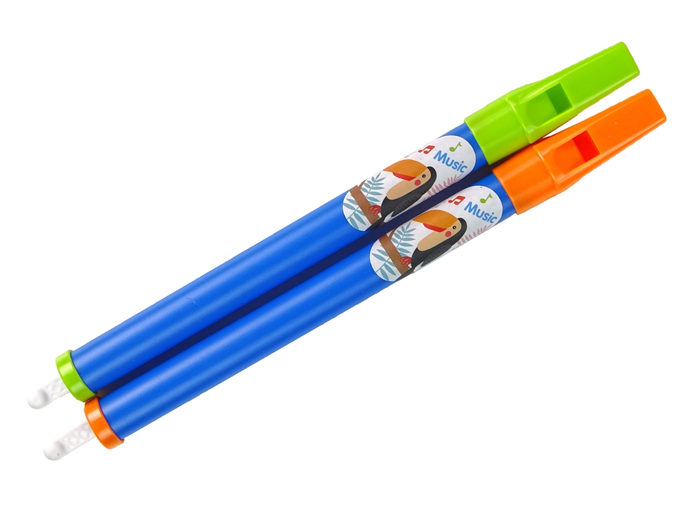 Zestaw Dwóch Fletów Dla Dzieci Niebieski Zwierzątk