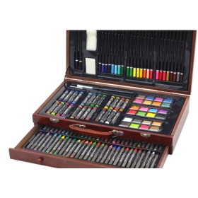 Zestaw Artystyczny W Drewnianej Walizce Kredki Pas