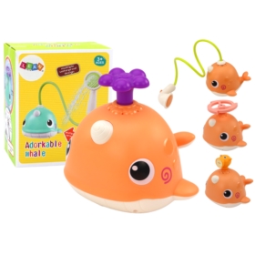 Zabawka Do Kąpieli Wieloryb 3 Końcówki Pomarańczow