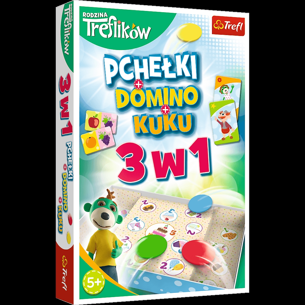 Gra 3w1 Domino Pchełki Kuku Rodzina Treflików 0192