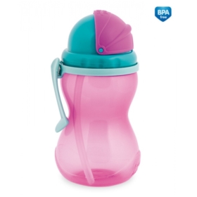 CANPOL BIDON Z RURKĄ 370ML PINK 56/113