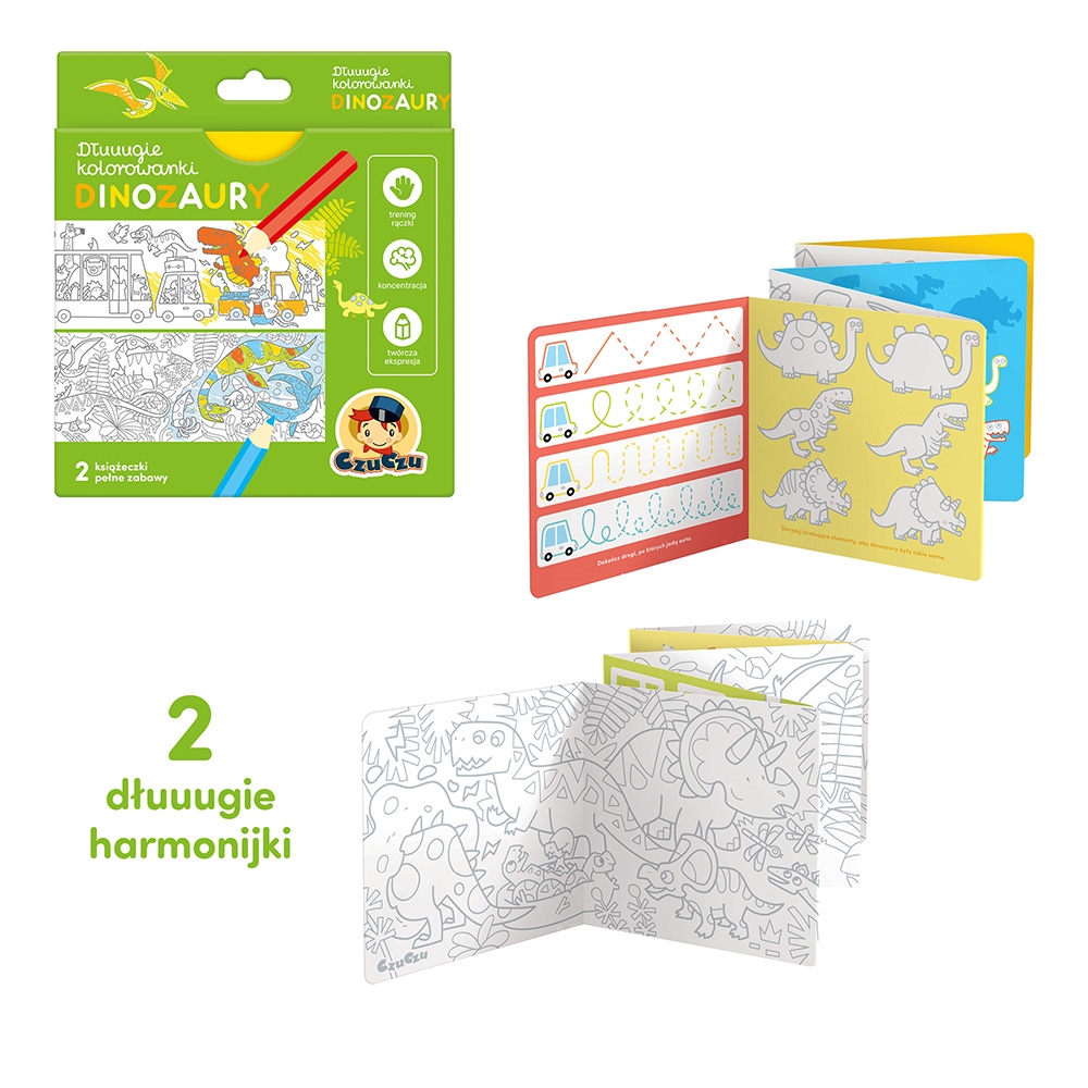 CZUCZU DŁUUUGIE KOLOROWANKI DINOZAURY