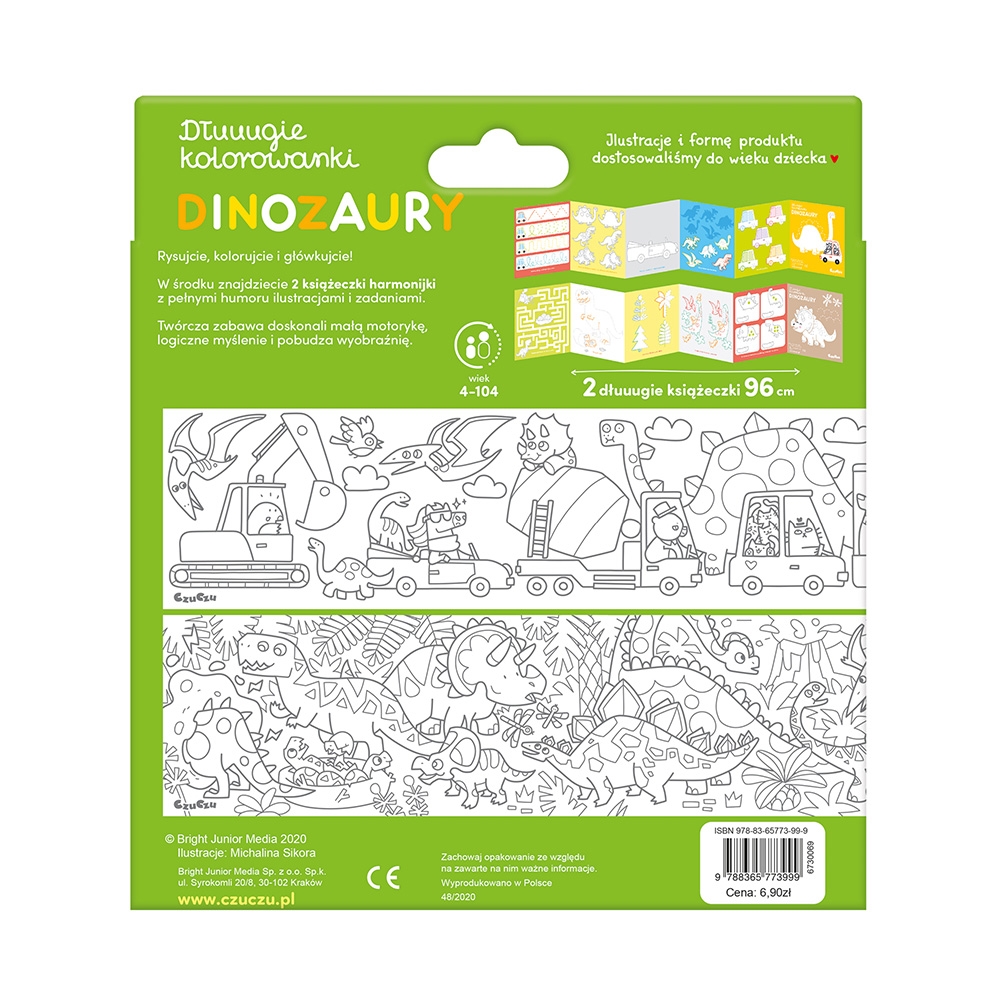 CZUCZU DŁUUUGIE KOLOROWANKI DINOZAURY